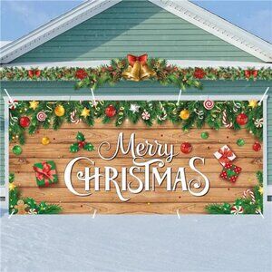 16 x 7Ft Christmas Garage Door Banner Decoration Magnetic Garage Door Covers